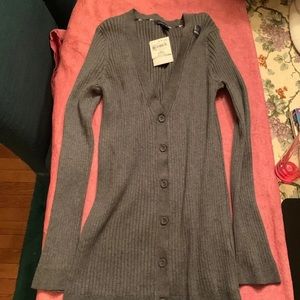 Land’s end charcoal Vneck cardigan